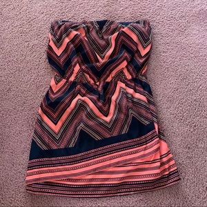 Strapless Faux Wrap Dress